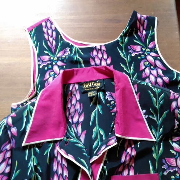 Bob Mackie Silk Tropical Print Twinset - Picture 7 of 12